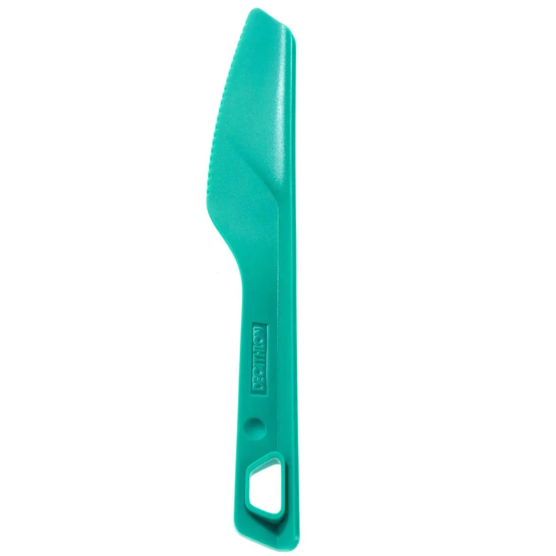 3-piece cutlery set (knife, fork, spoon) for camping in blue plastic