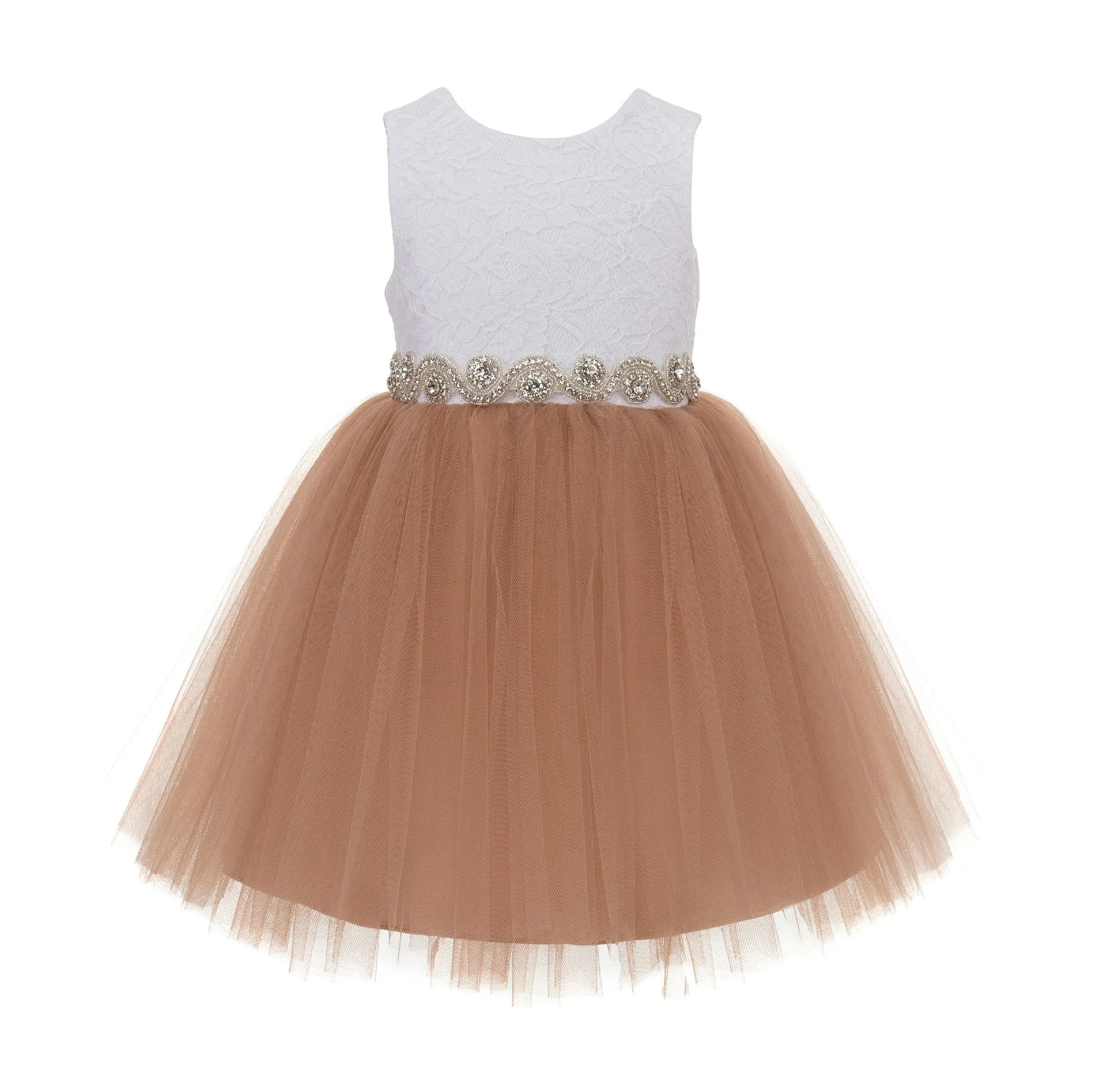 Backless V-Back Lace Flower Girl Dress Holy Baptism Wedding Reception Social Events Birthday 206R2