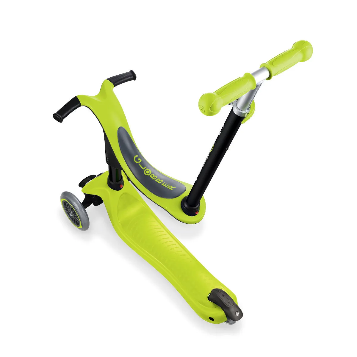 Globber GO UP Sporty Toddler Scooter With Seat - Lime Green