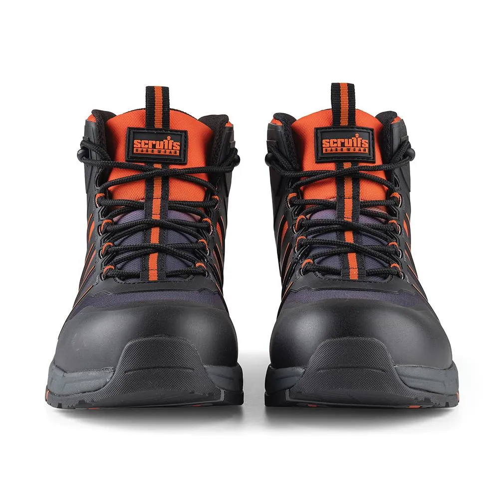 Scruffs Glide Safety Boot Black / Orange - Choose Size