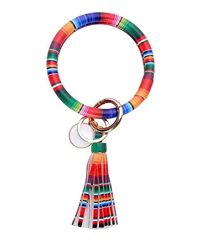 Serape Wristlet Keychain with Tassel