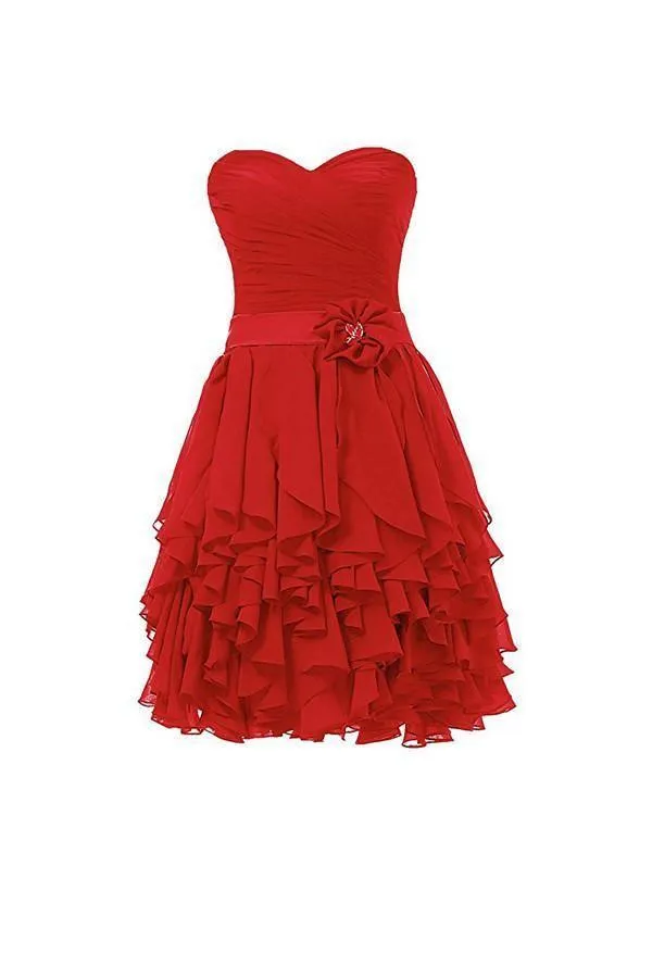 Sweetheart  Chiffon Short Prom Dress Homecoming Dresses PG064