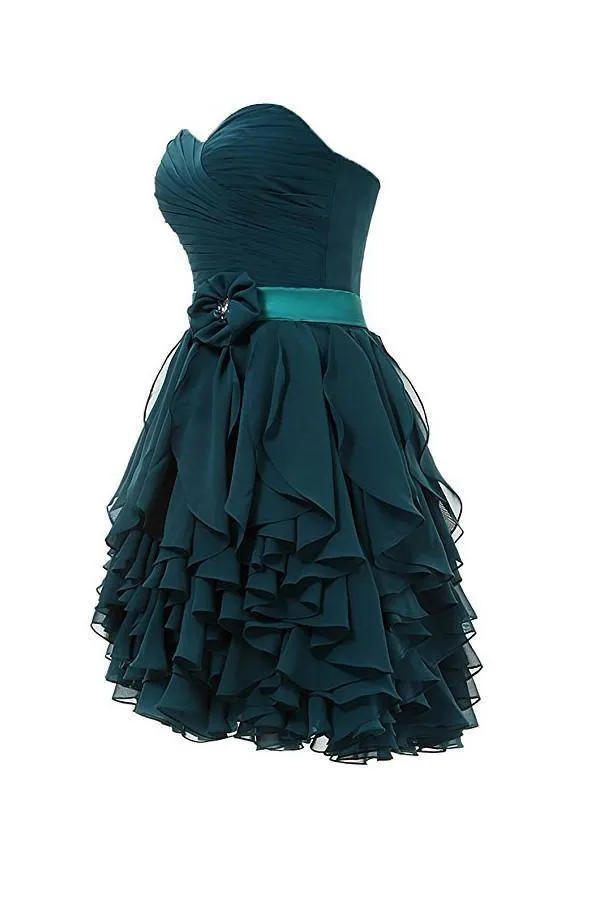 Sweetheart  Chiffon Short Prom Dress Homecoming Dresses PG064