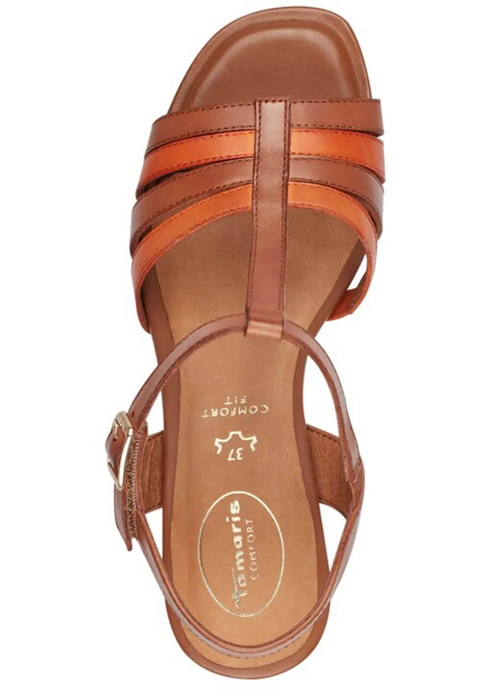 Tamaris Comfort Sally Leather 70's Sandals Pumps Brown