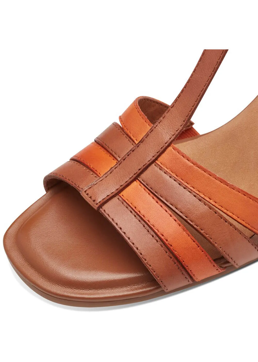Tamaris Comfort Sally Leather 70's Sandals Pumps Brown
