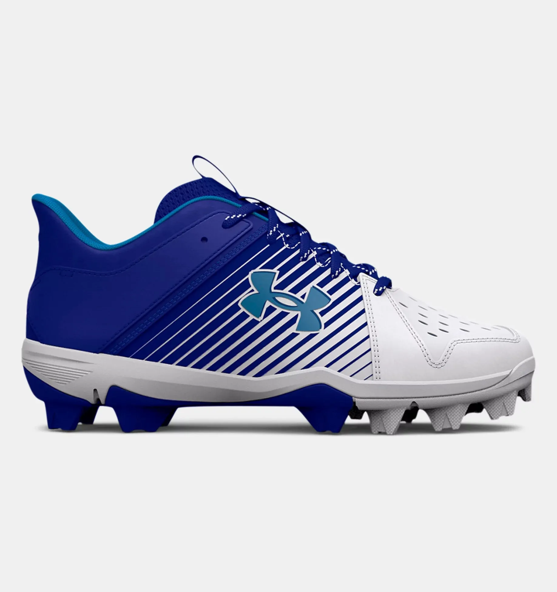 Under Armour Leadoff Low RM Jr. Youth Molded Cleat - Royal/White